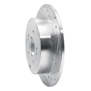 Mitsubishi Grandis Brake Rotor (1) - Rear Right - R1 Concepts - Drilled & Slotted - Silver - `04-`11